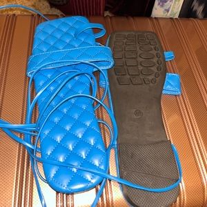 Blue flat tie ups